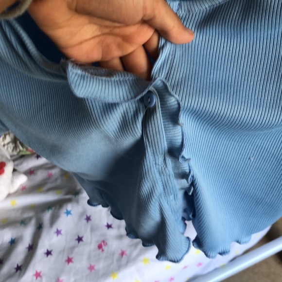 A cropped blouse blue - Picture 3 of 3